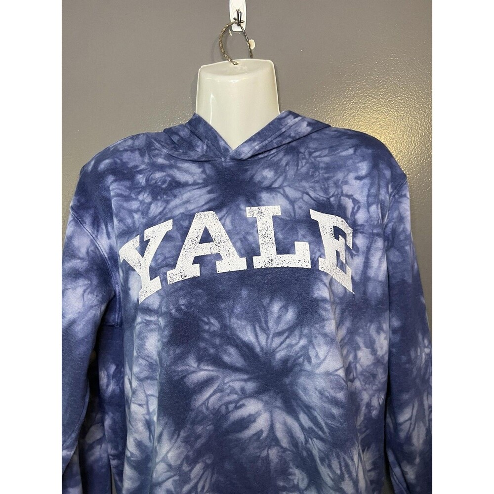 Yale Bulldogs Sweatshirt Boys 14 Blue Tie Dye Hooded Pullover Yale EST 1701